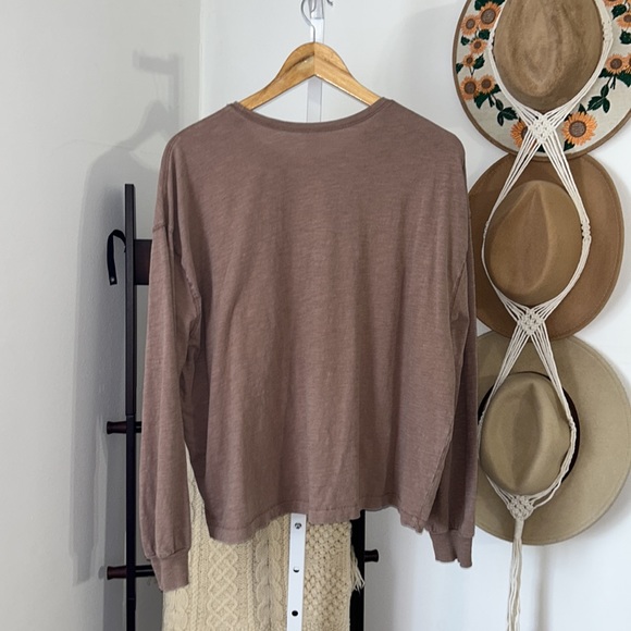 Universal Thread XL Tan Brown Long Sleeve Casual Loungewear Top - Picture 6 of 6